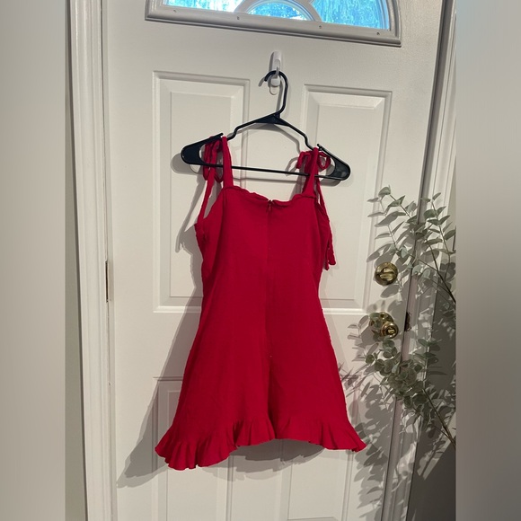 Nasty Gal red midi dress size large 8 dress great condition zipper back - Picture 6 of 9